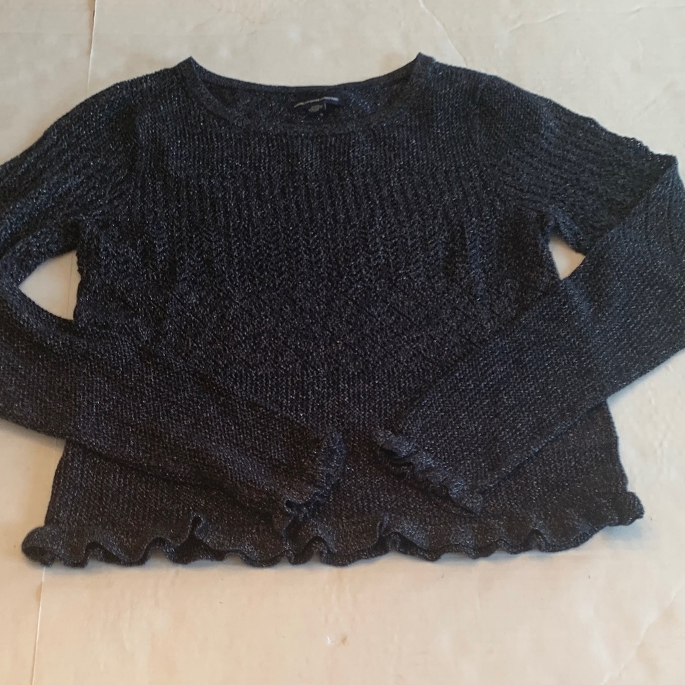 American Eagle Outfitters Dark Navy Women's Sweater size Medium metallic medium